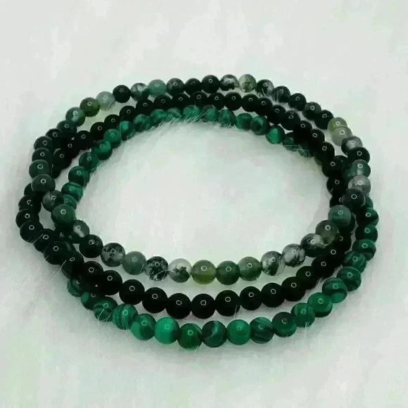 Green Themed Bundle 4mm Beaded Bracelet - Picture 1 of 5